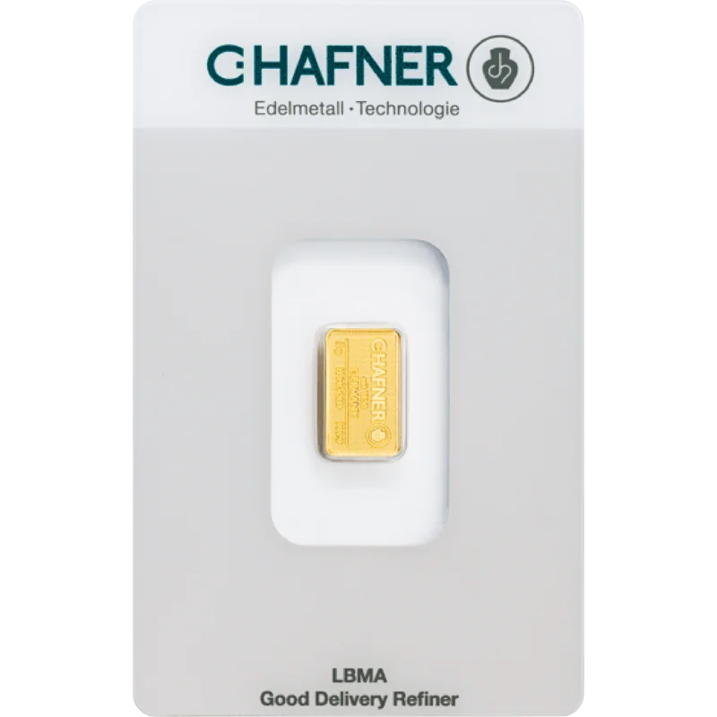 2 g Goldbarren C. Hafner – Bild 1