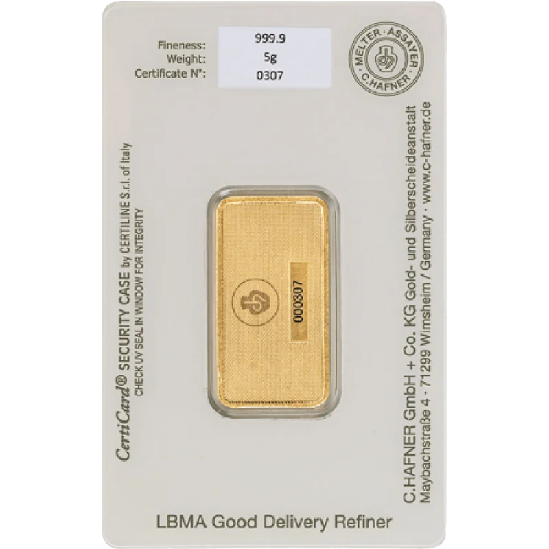 5 g Goldbarren C. Hafner – Bild 2