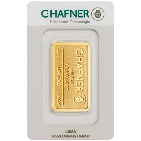 20 g Goldbarren C. Hafner