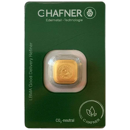 1 Unze Goldbarren C. Hafner CO2 neutral