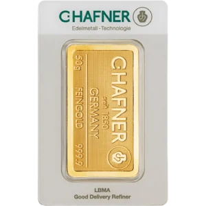 50 g Goldbarren C. Hafner geprägt