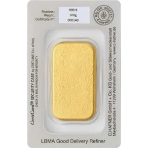 100 g Goldbarren C. Hafner gegossen – Bild 2