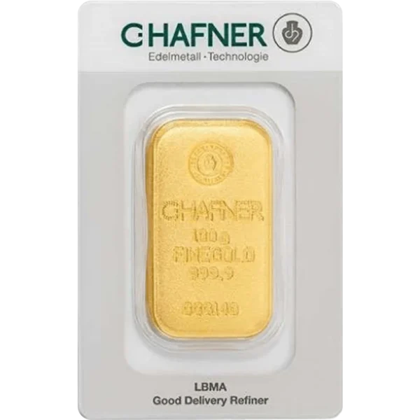 100 g Goldbarren C. Hafner gegossen