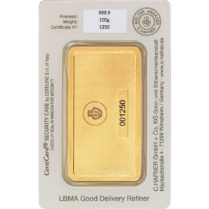 100 g Goldbarren C. Hafner geprägt – Bild 2