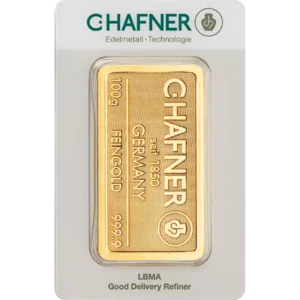 100 g Goldbarren C. Hafner geprägt