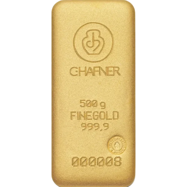 500 g Goldbarren C. Hafner