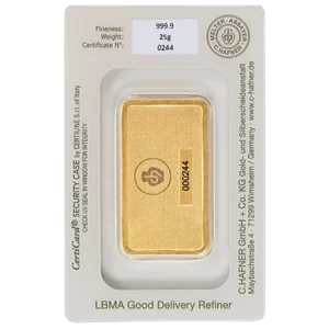 25 g Goldbarren C. Hafner – Bild 2
