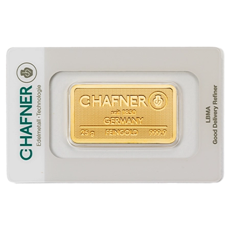 25 g Goldbarren C. Hafner