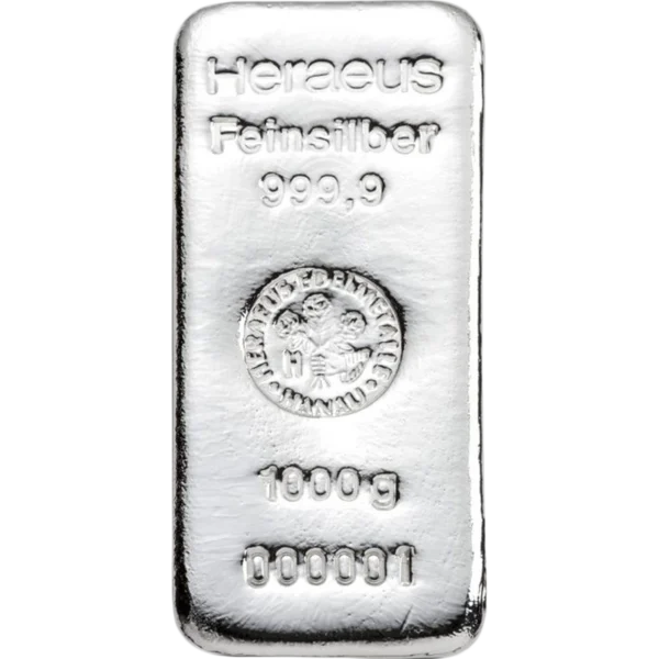 1 kg Silberbarren Heraeus