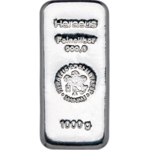1 kg Silberbarren Heraeus
