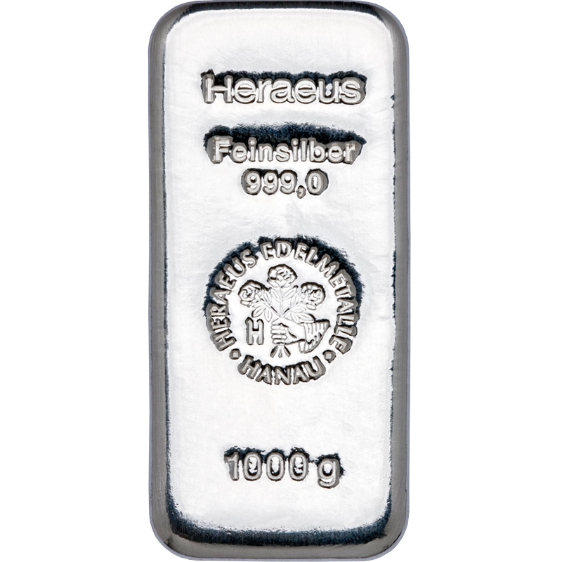 1 kg Silberbarren Heraeus – Bild 1